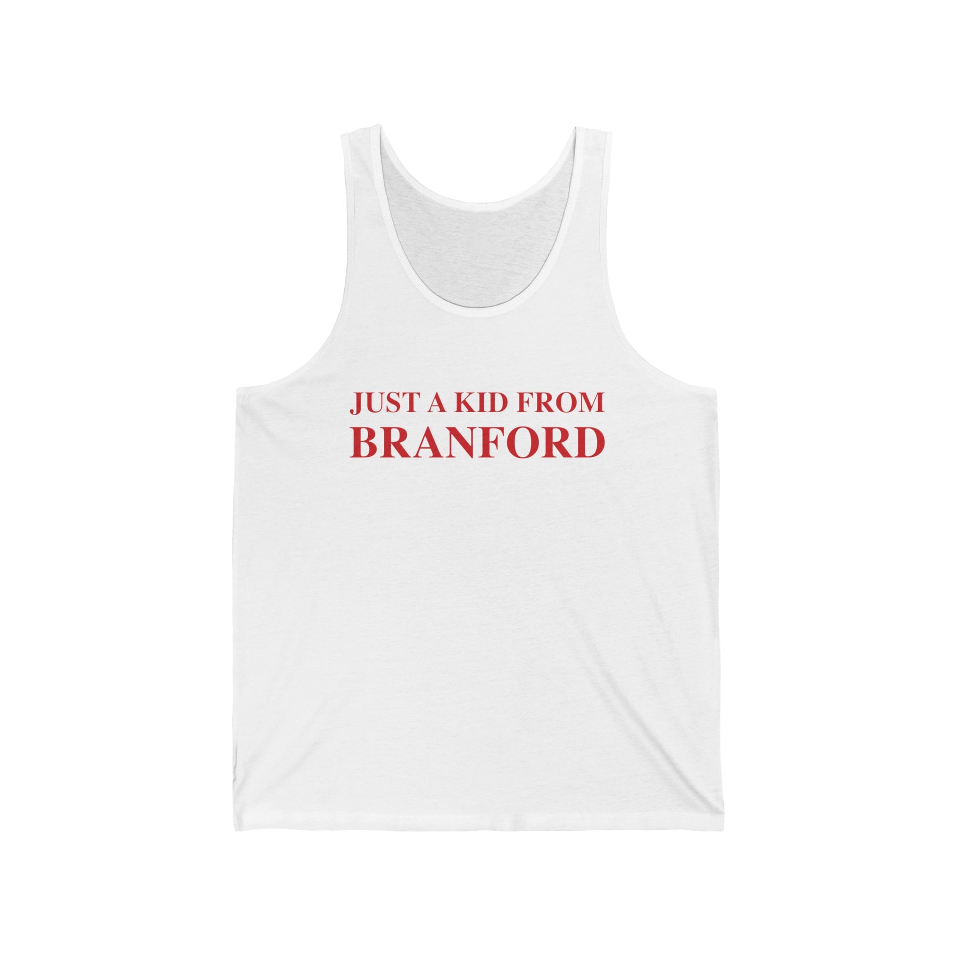 Just a kid from Branford // branford connecticut unisex tank top shirt // finding connecticut 