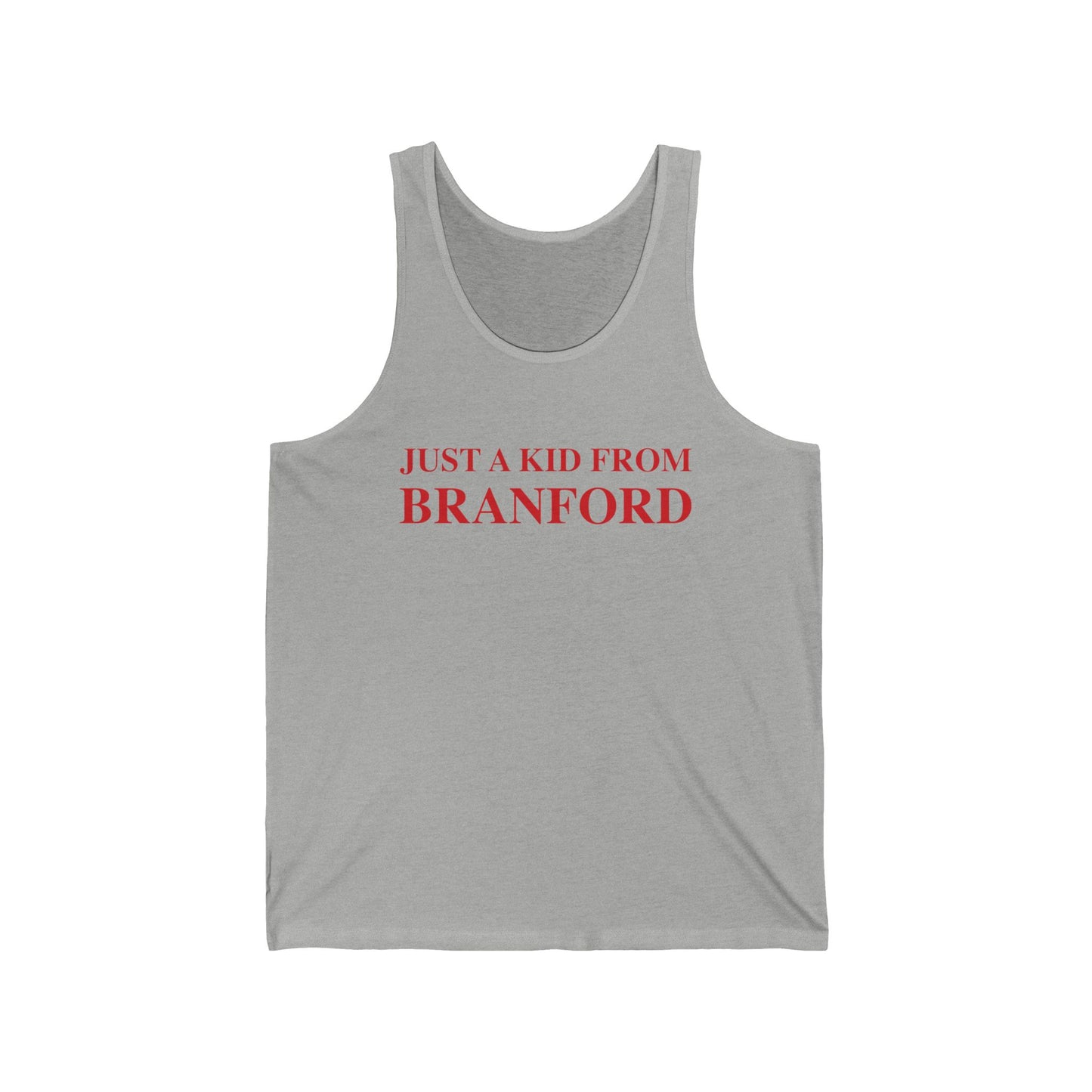 Just a kid from Branford // branford connecticut unisex tank top shirt // finding connecticut 0  