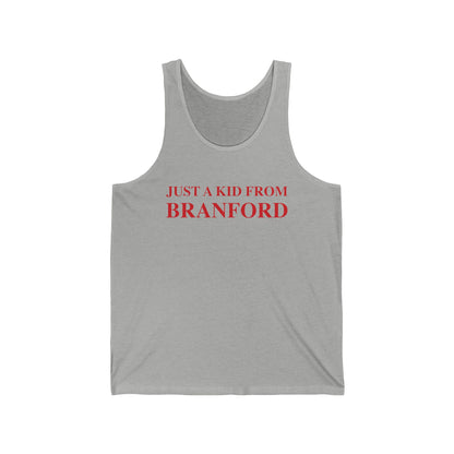 Just a kid from Branford // branford connecticut unisex tank top shirt // finding connecticut 0  