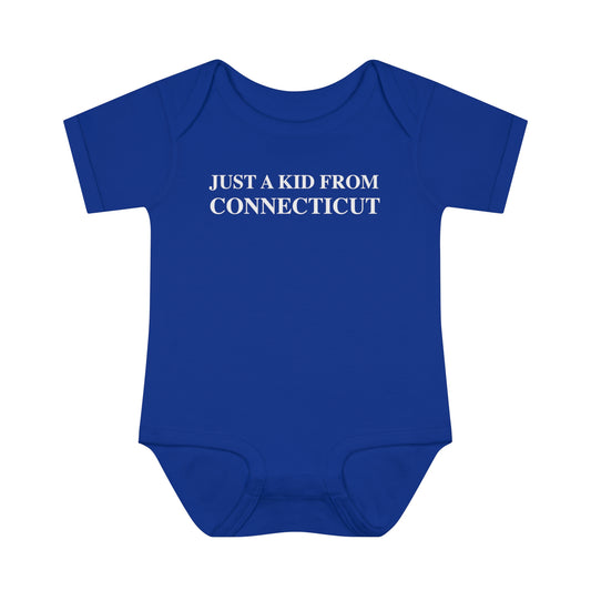 Just a kid from Connecticut // Connecticut onesie // Finding Connecticut 