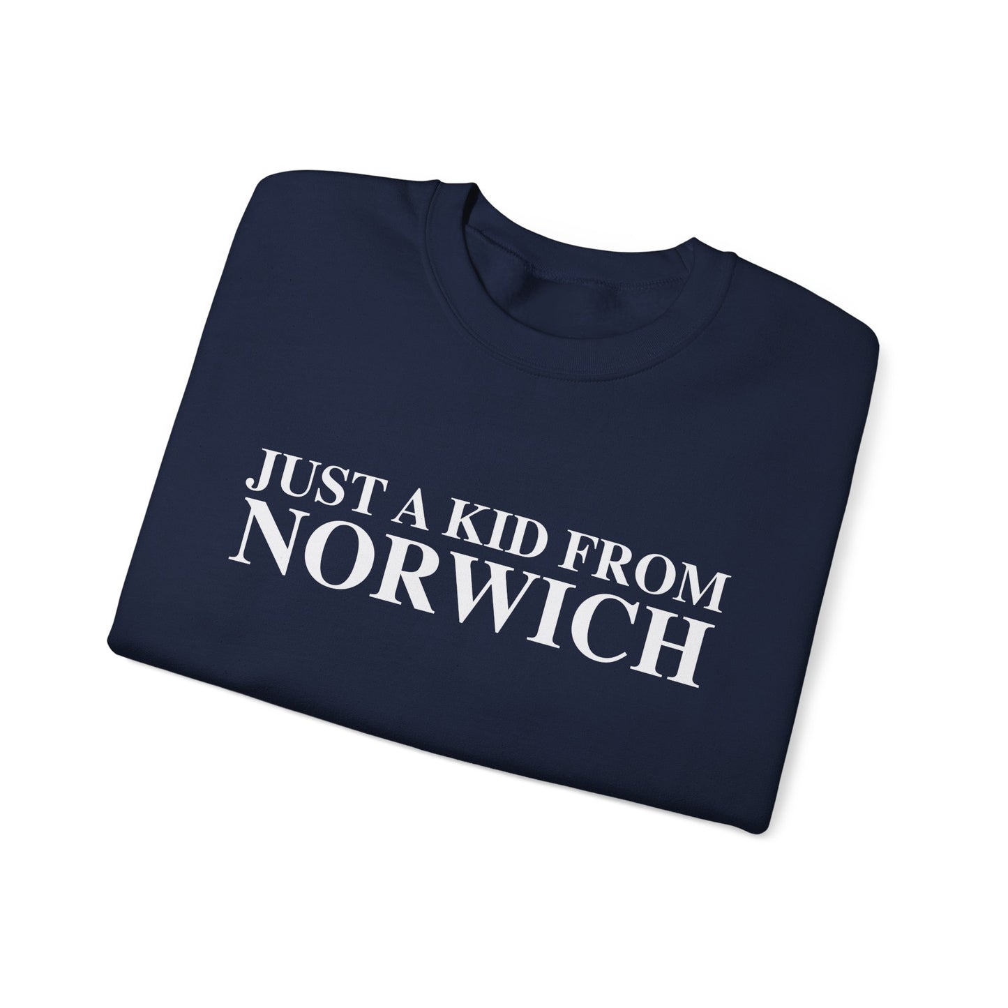 Just a kid from Norwich // Norwich CT unisex sweatshirt // finding connecticut 