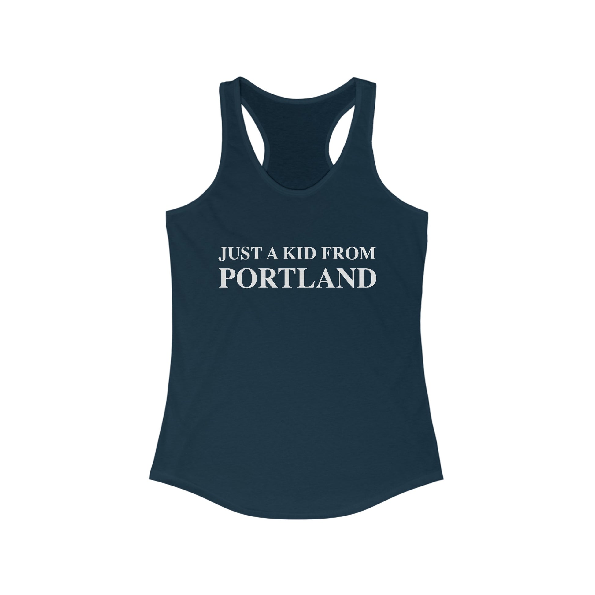 Just a kid from Portland // Portland CT woman's tank top shirt // finding connecticut 