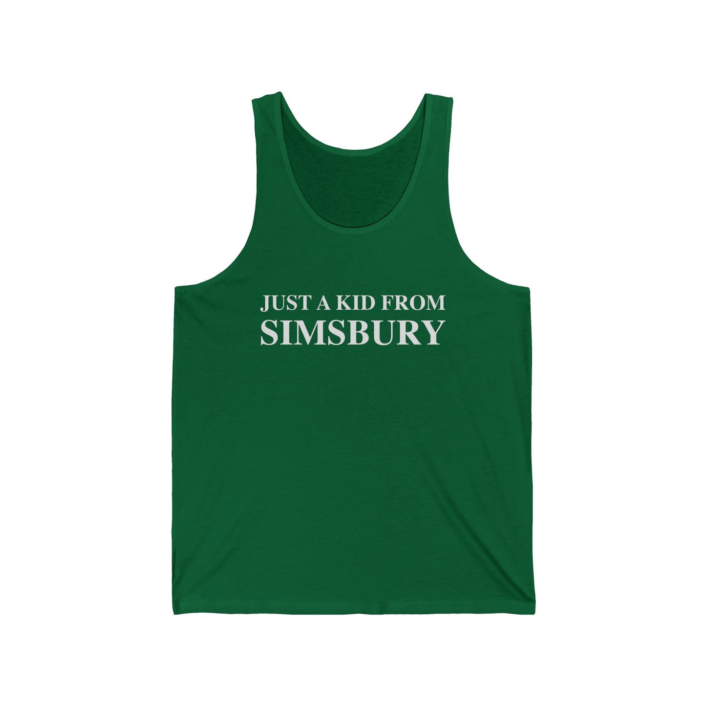 Just a kid from Simsbury // Simsbury CT unisex tank top shirt // finding connecticut 