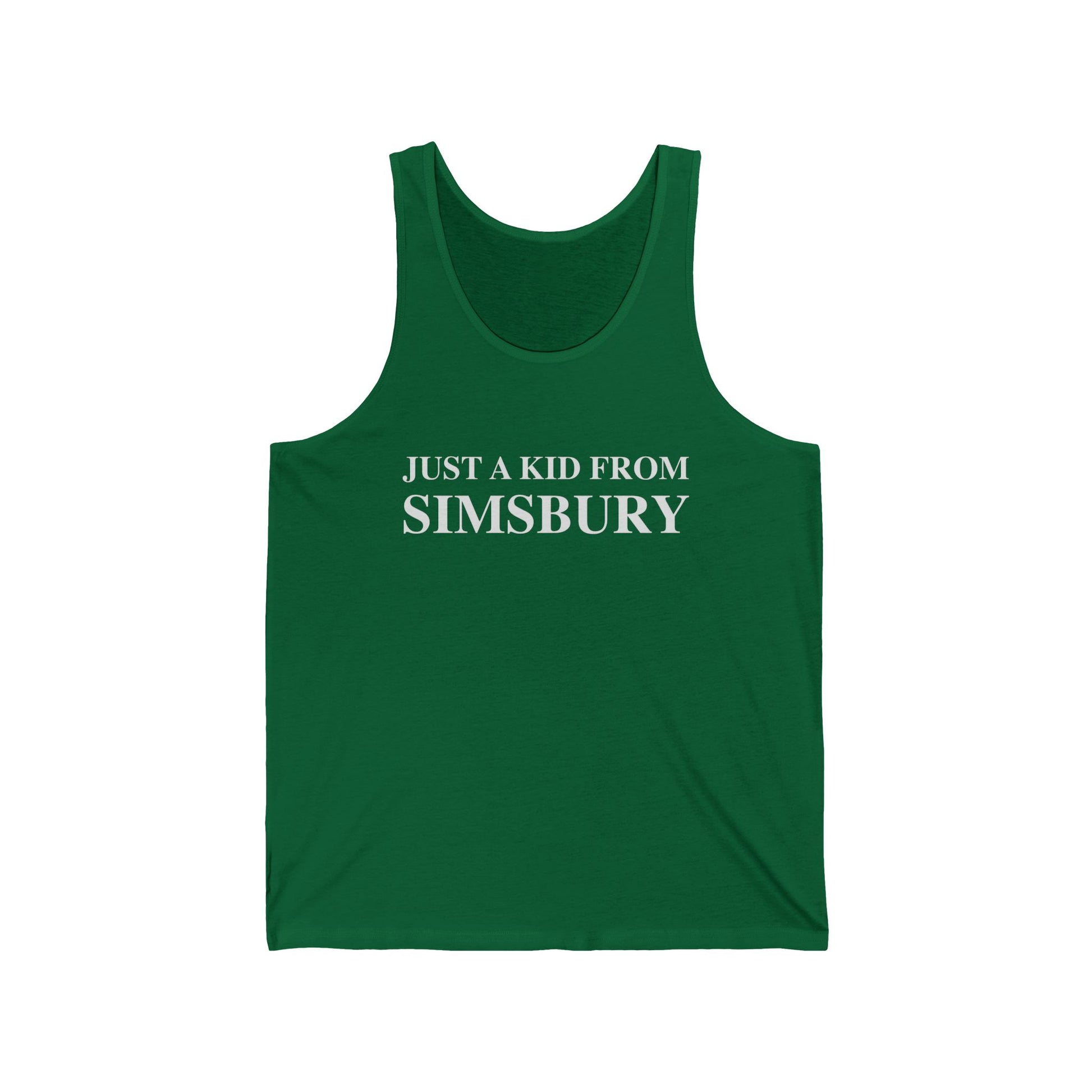 Just a kid from Simsbury // Simsbury CT unisex tank top shirt // finding connecticut 
