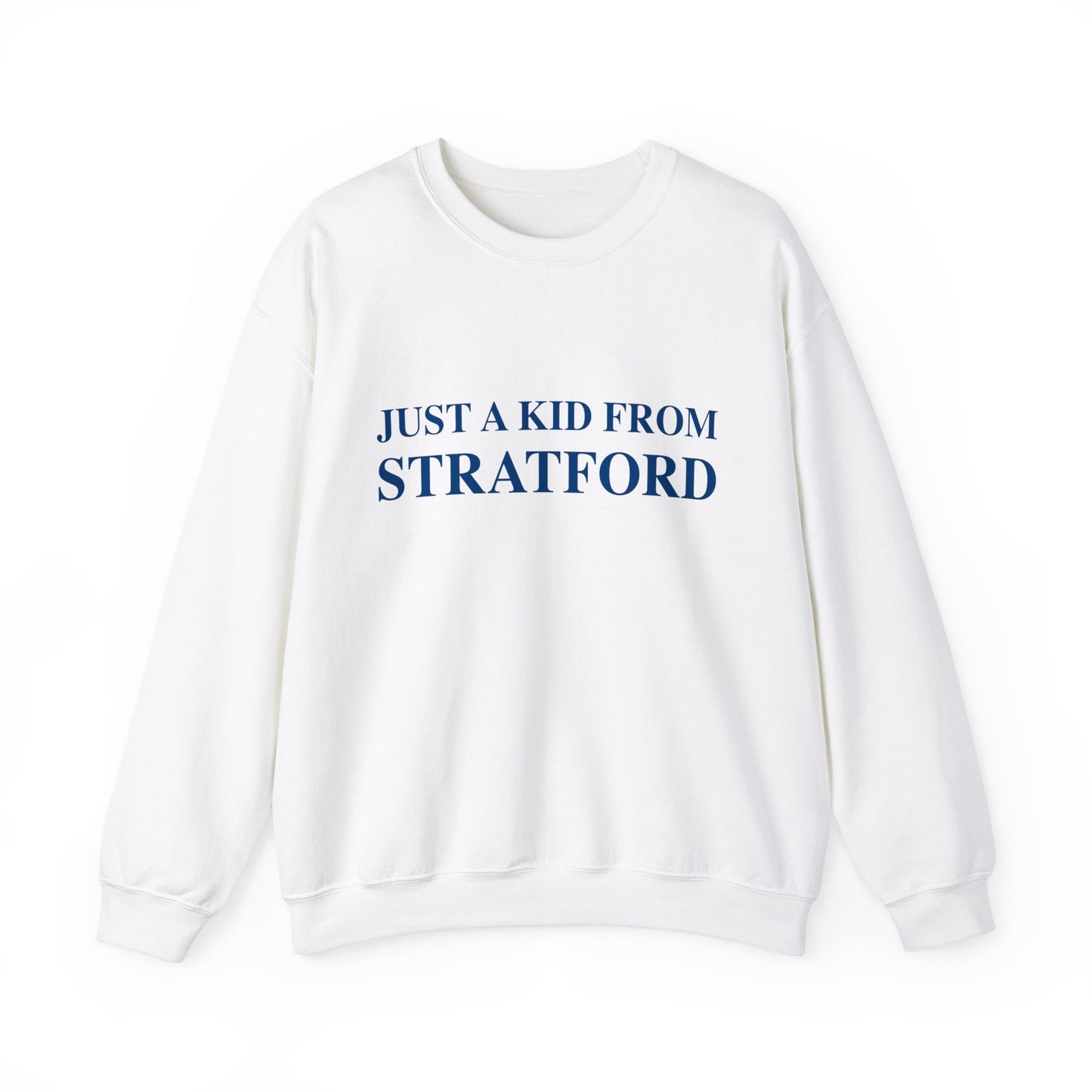 Just a kid from Stratford   // Stratford Connecticut womens sweatshirt  // finding connecticut 