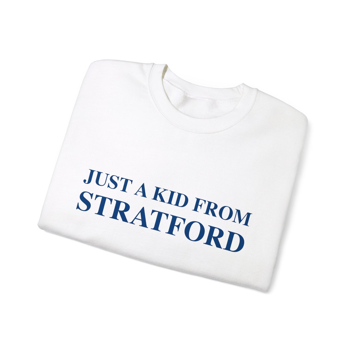Just a kid from Stratford   // Stratford Connecticut womens sweatshirt  // finding connecticut 