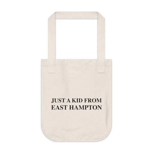 Just a kid from east hampton tote bag // east hampton connecticut gifts and merch // finding connecticut 