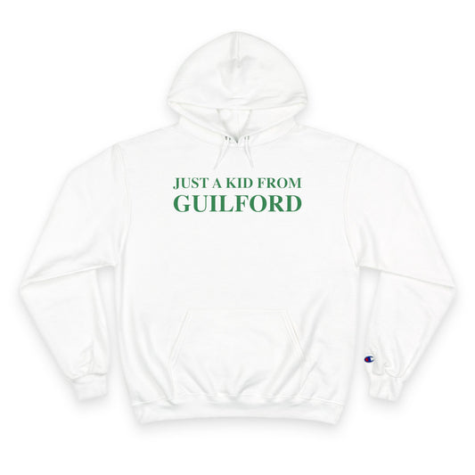 Just a kid from guilford // guilford connecticut  unisex champion hoodie sweatshirt   // finding connecticut 