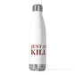 Just a kid from killingly water bottle // killingly connecticut drinkware // kilingly connecticut gifts and merch // finding connecticut 