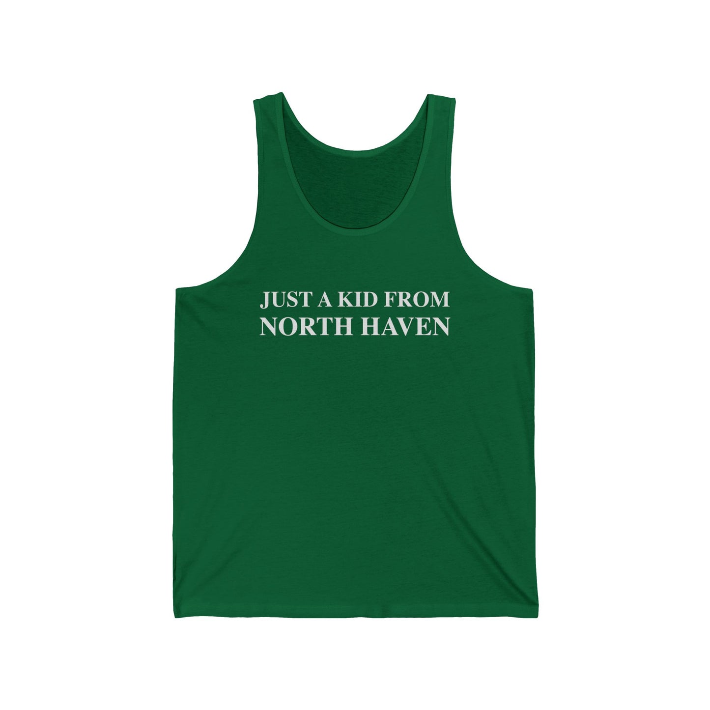 Just a kid from north haven // north haven ct unisex tank top // finding connecticut 