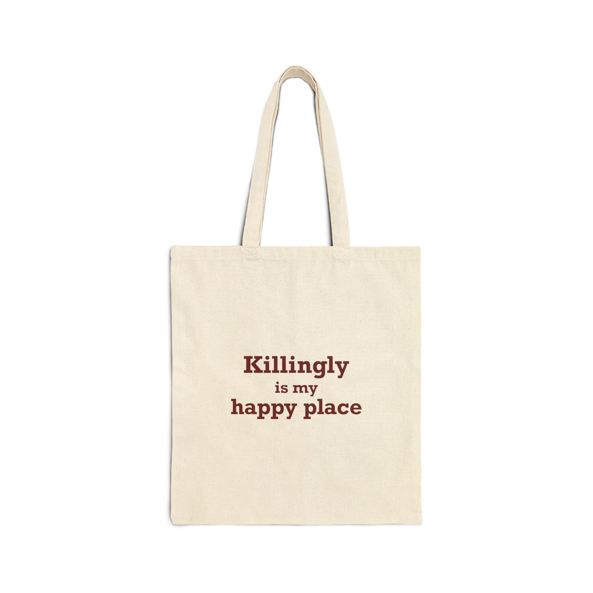 Killingly is my happy place // killingly connecticut tote bag // killingly connecticut gifts and merch // finding connecticut 