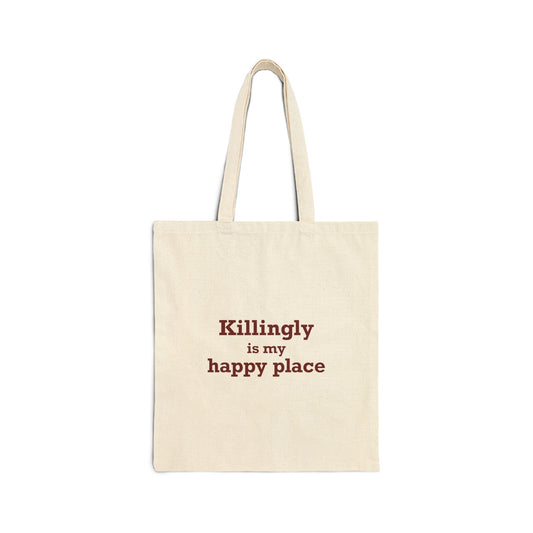 Killingly is my happy place // killingly connecticut tote bag // killingly connecticut gifts and merch // finding connecticut 