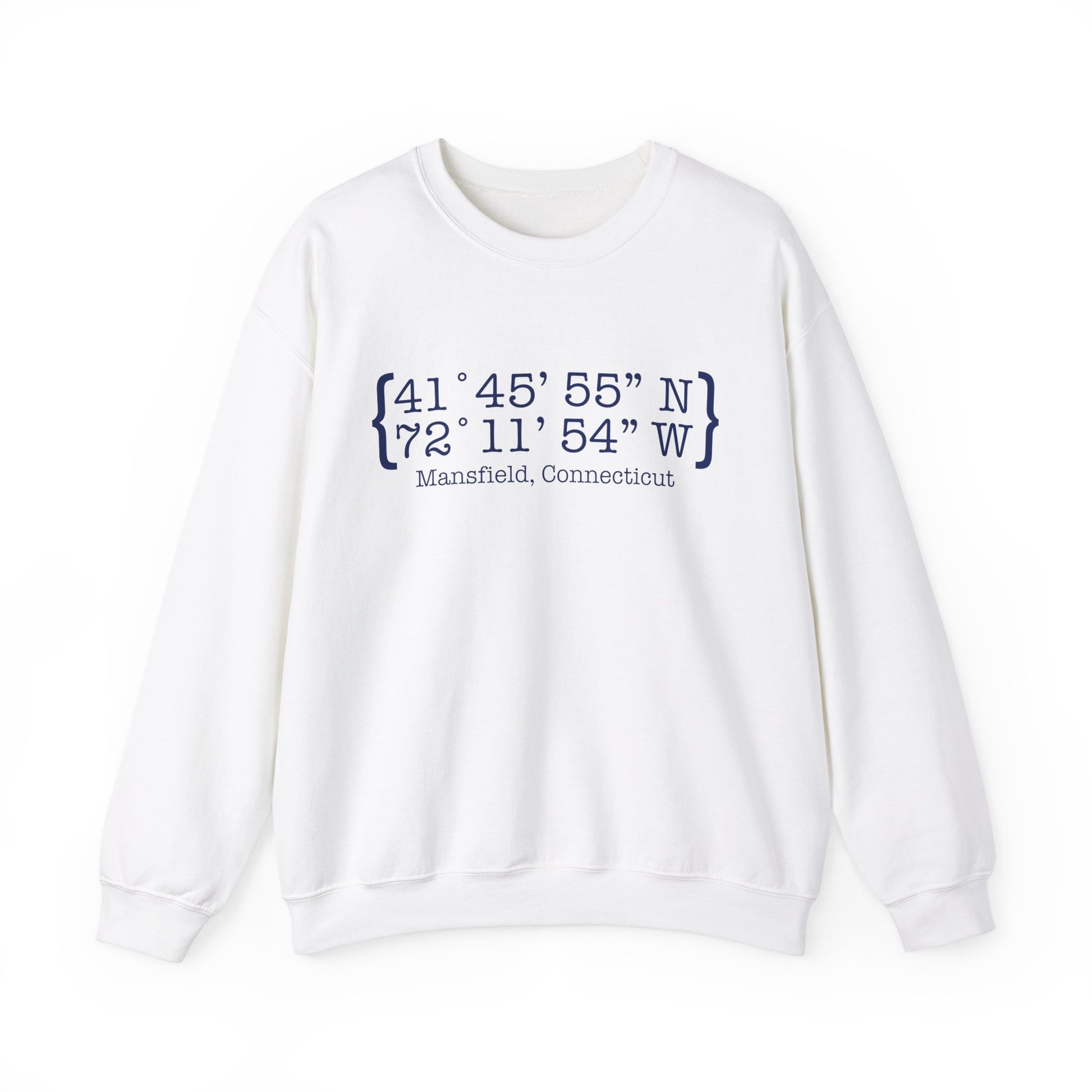 Mansfield Coordinates // mansfield connecticut unisex sweatshirt // finding connecticut x
