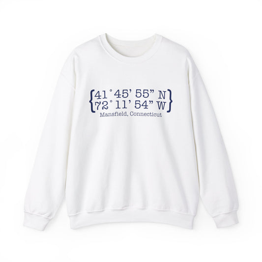 Mansfield Coordinates // mansfield connecticut unisex sweatshirt // finding connecticut x