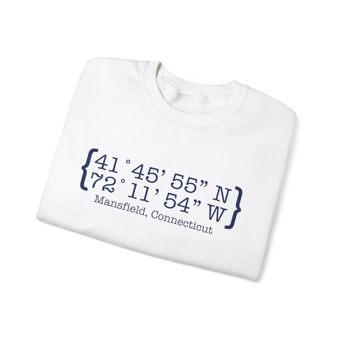 Mansfield Coordinates // mansfield connecticut unisex sweatshirt // finding connecticut x
