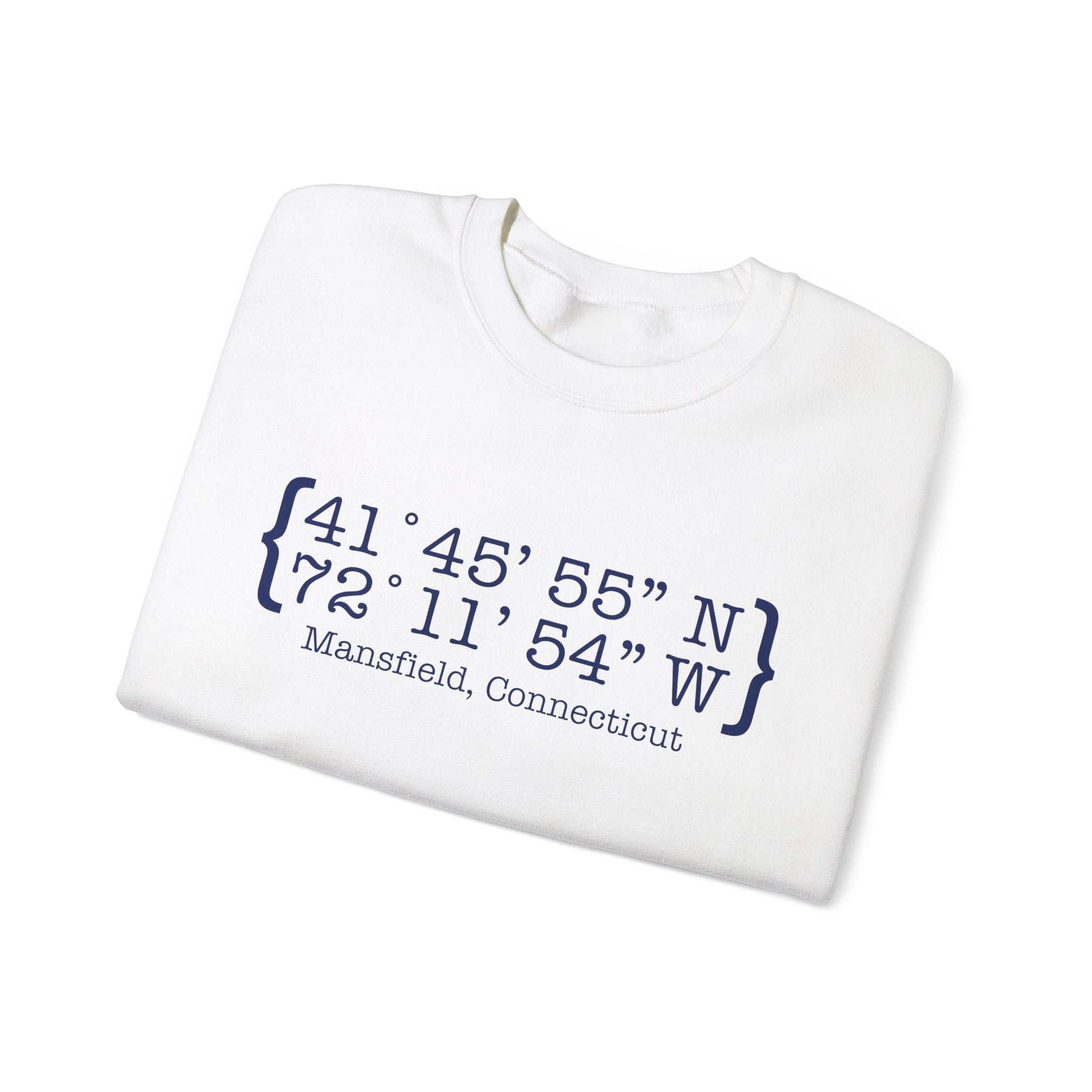 Mansfield Coordinates // mansfield connecticut unisex sweatshirt // finding connecticut x