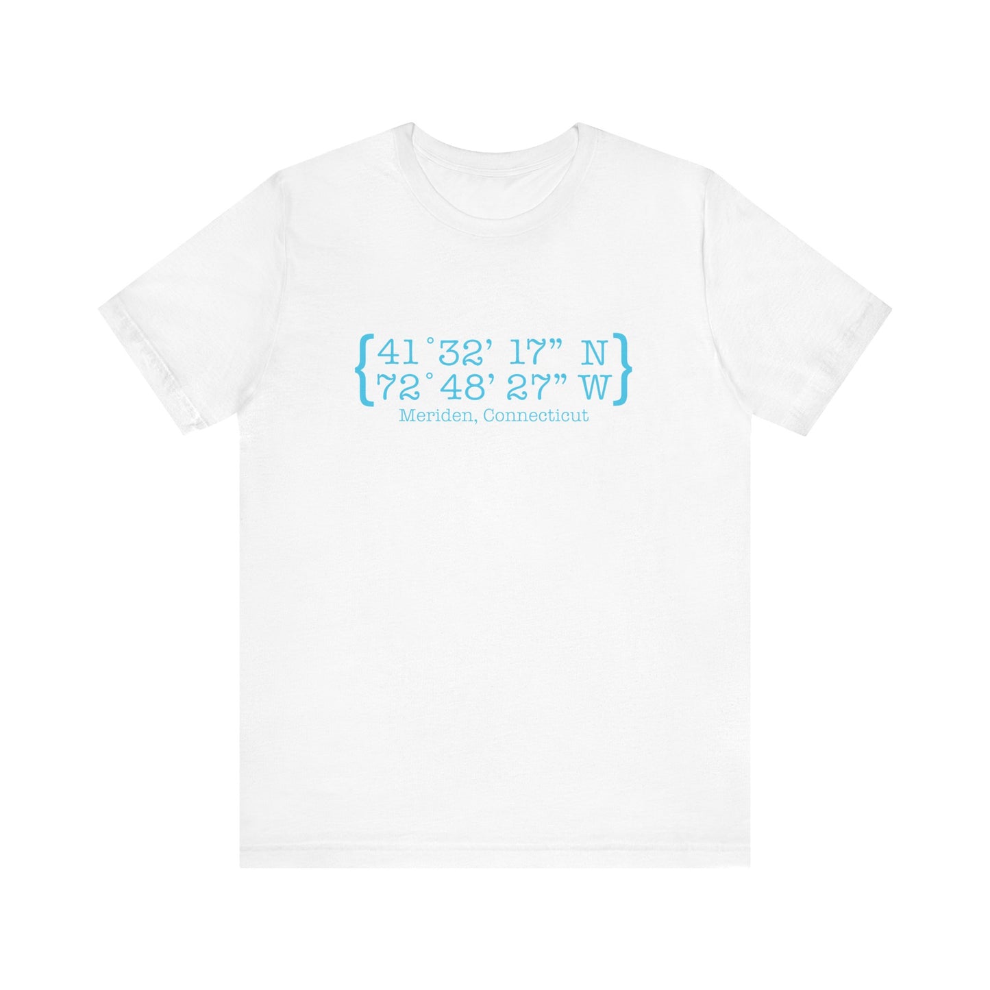 Meriden Coordinates // Meriden CT unisex t shirts  // finding connecticut 