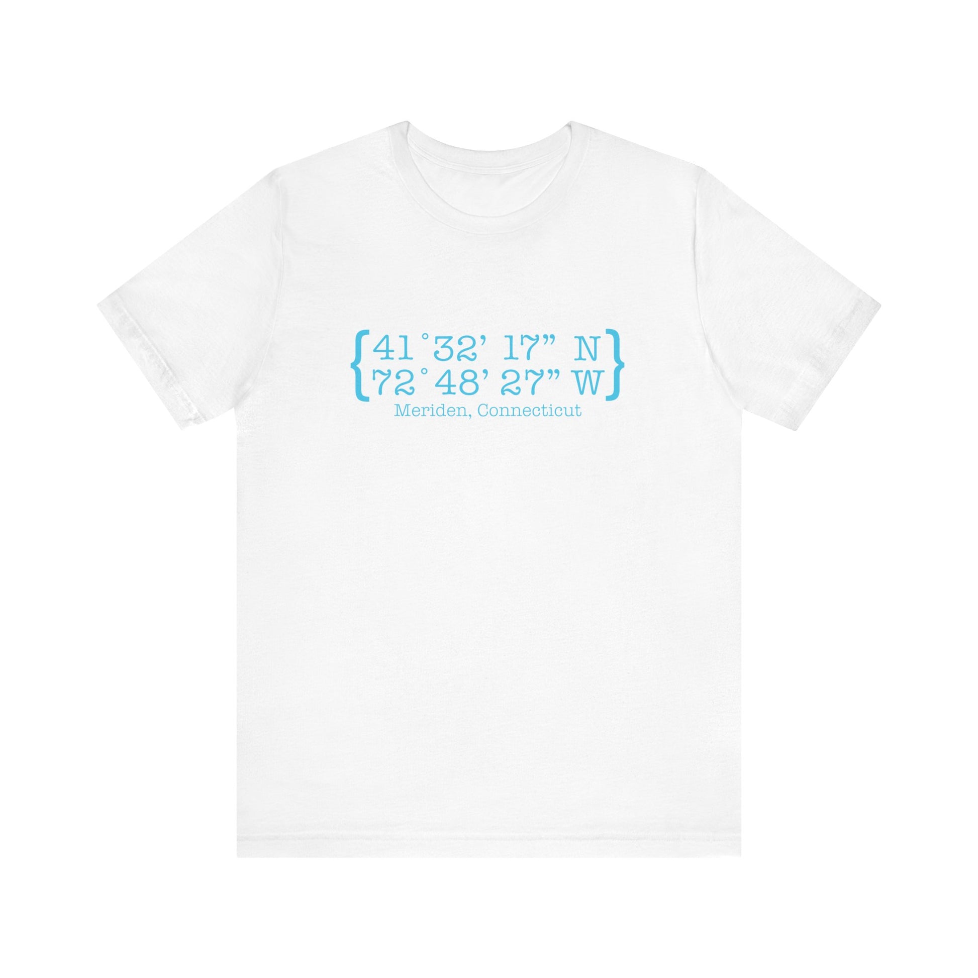 Meriden Coordinates // Meriden CT unisex t shirts  // finding connecticut 