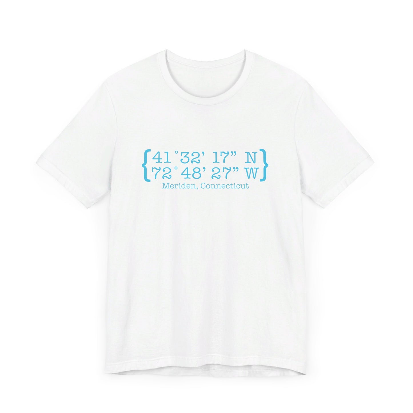 Meriden Coordinates // Meriden CT unisex t shirts  // finding connecticut 