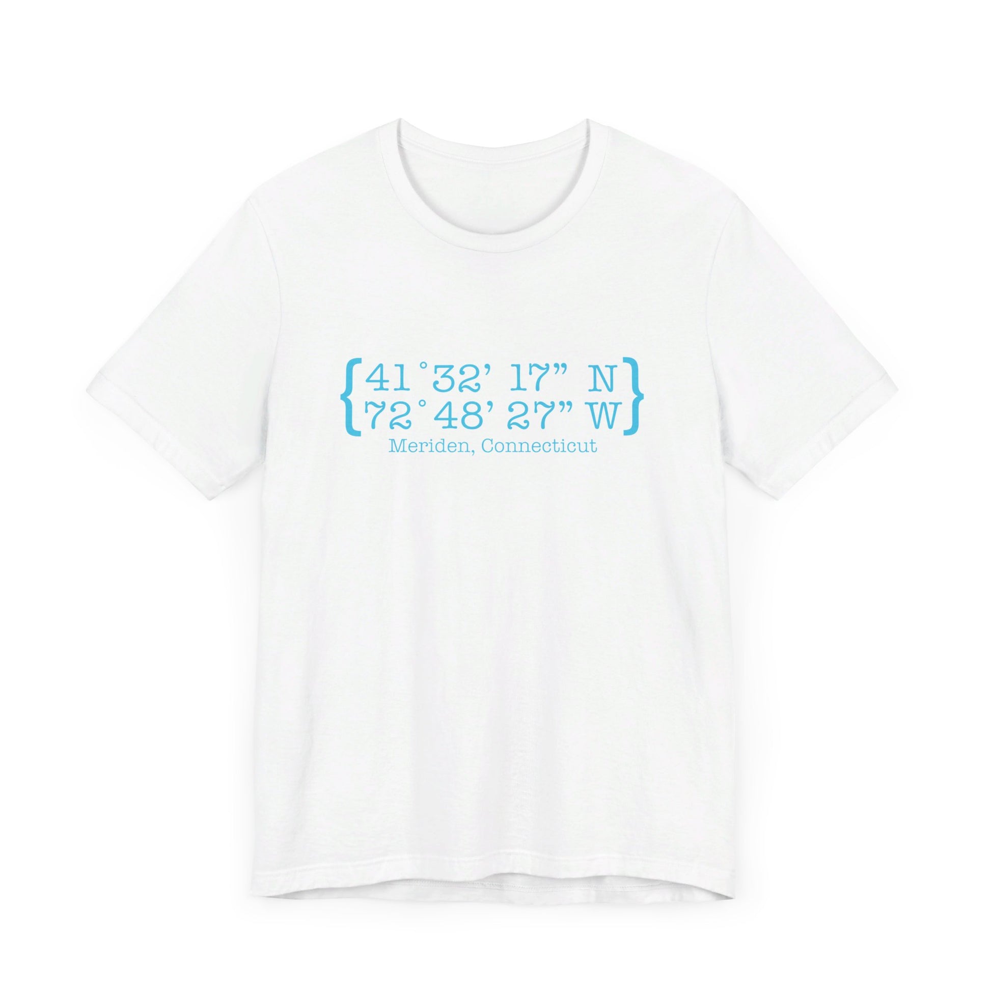 Meriden Coordinates // Meriden CT unisex t shirts  // finding connecticut 