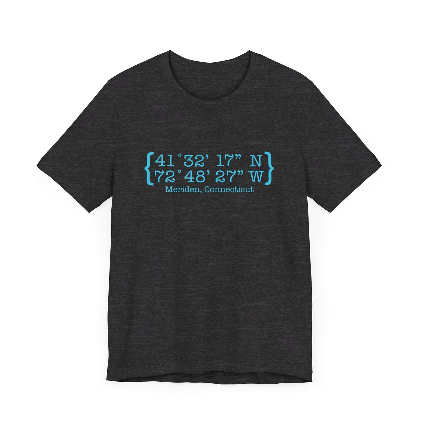 Meriden Coordinates // Meriden CT unisex t shirts  // finding connecticut 