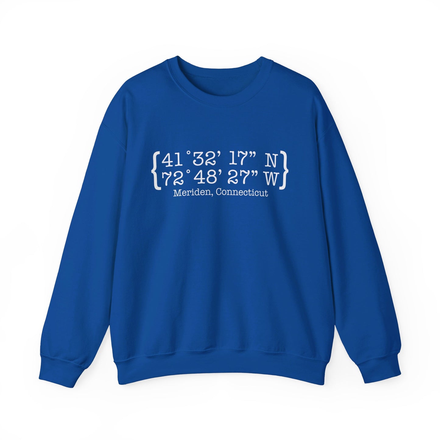 Meriden Coordinates // Meriden Connecticut unisex sweatshirts  // finding connecticut 