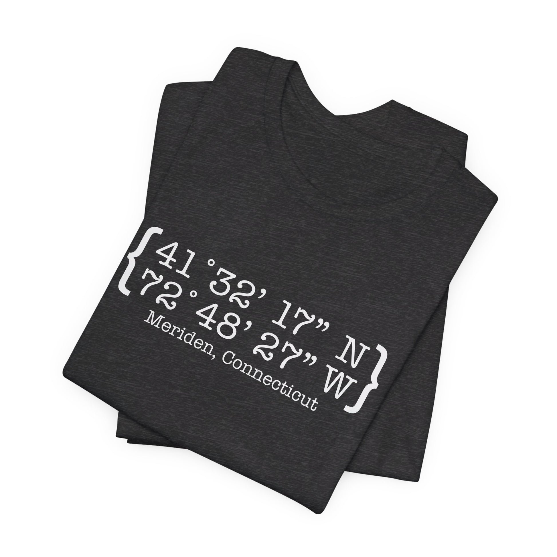 Meriden Coordinates // Meriden Connecticut unisex t shirts  // finding connecticut 
