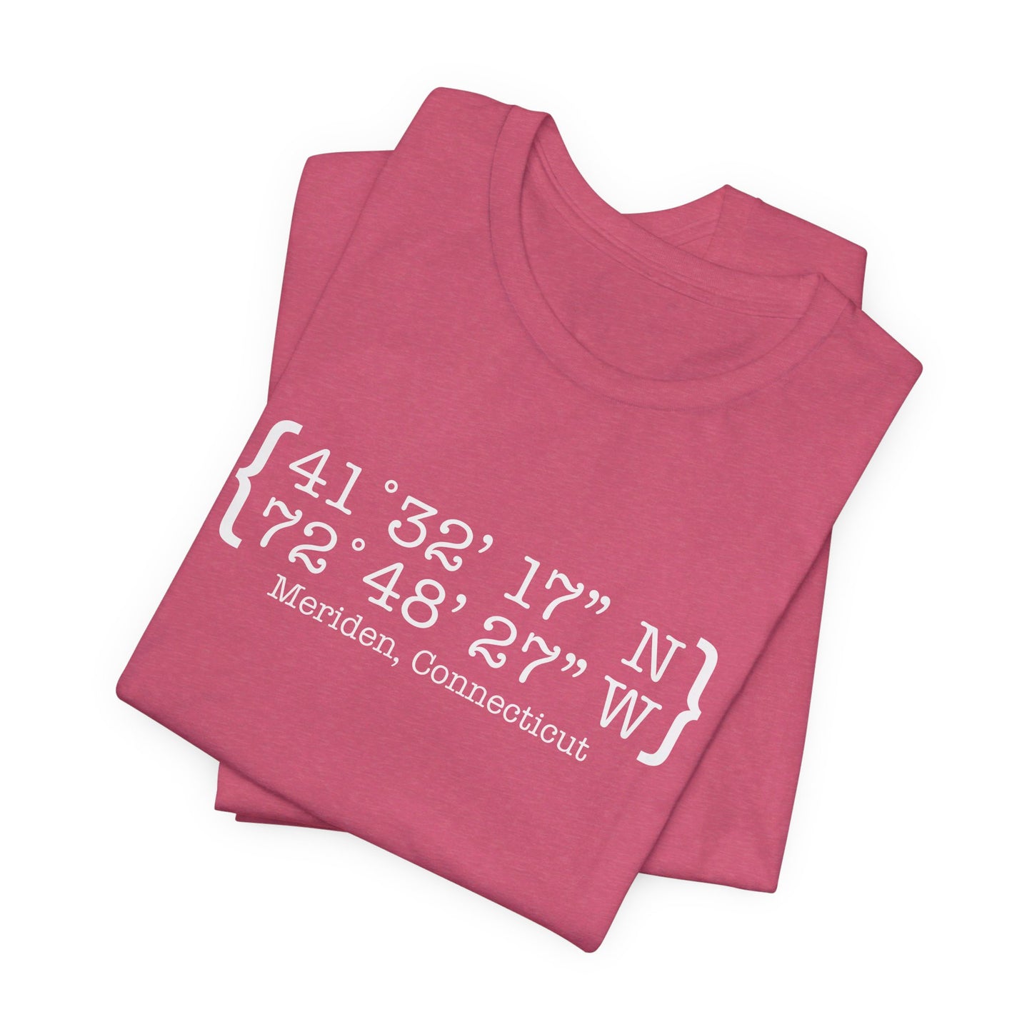 Meriden Coordinates // Meriden Connecticut unisex t shirts  // finding connecticut 