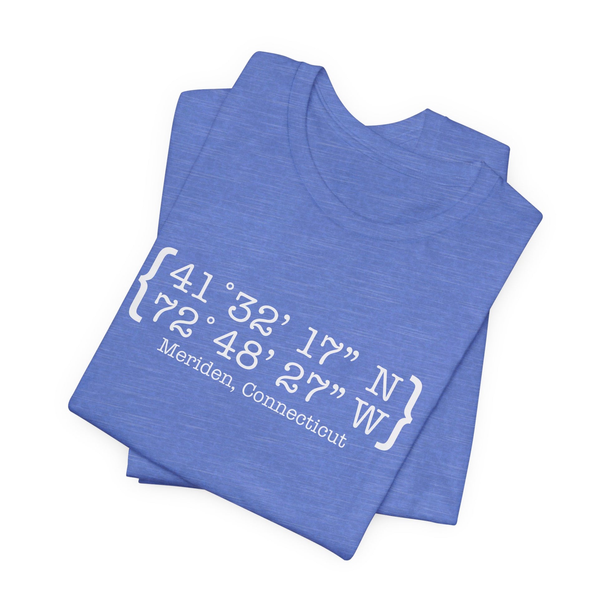 Meriden Coordinates // Meriden Connecticut unisex t shirts  // finding connecticut 