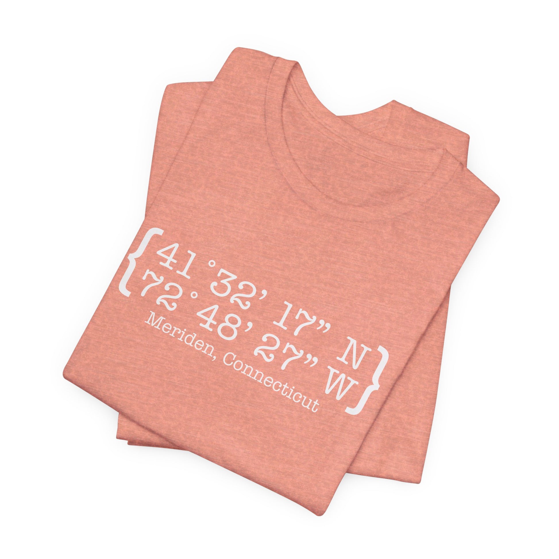Meriden Coordinates // Meriden Connecticut unisex t shirts  // finding connecticut 