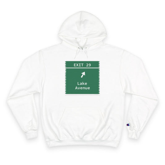 Merritt Pakway Exit 20 champion hoodie sweatshirt - Greenwich Connecticut gifts and merch by Finding Connecticut 