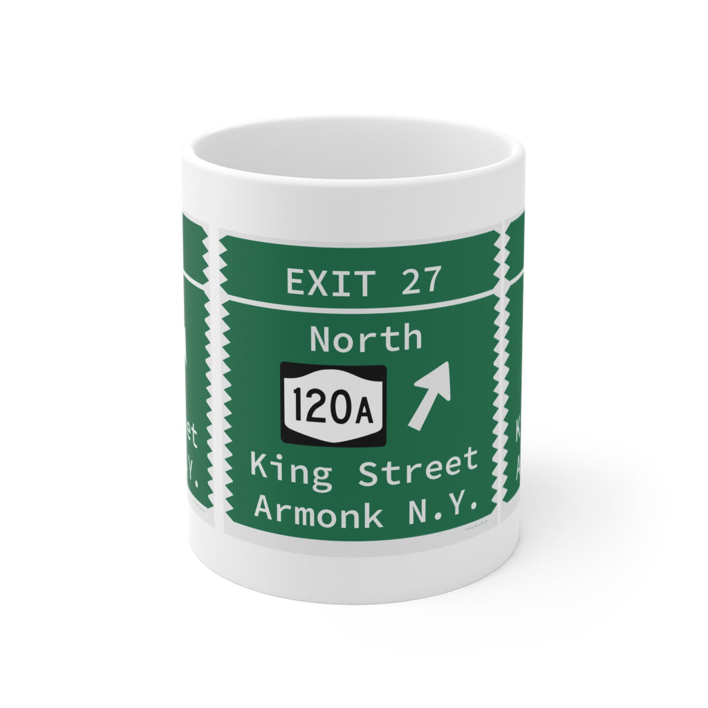 Merritt Parkway Exit 27 Mug - Greenwich Connecticut gifts and merch by Finding Connecticut 