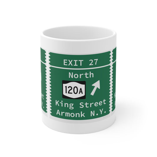 Merritt Parkway Exit 27 Mug - Greenwich Connecticut gifts and merch by Finding Connecticut 