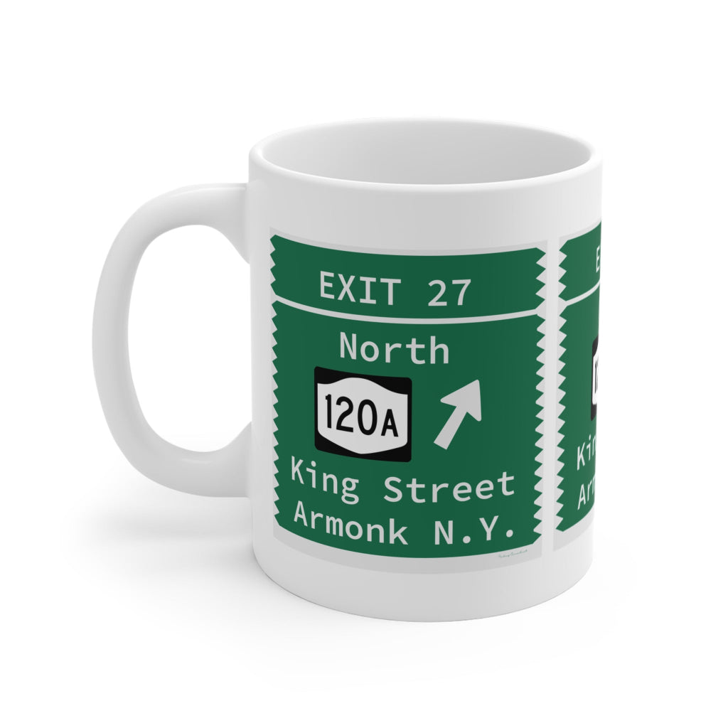 Merritt Parkway Exit 27 Mug - Greenwich Connecticut gifts and merch by Finding Connecticut 
