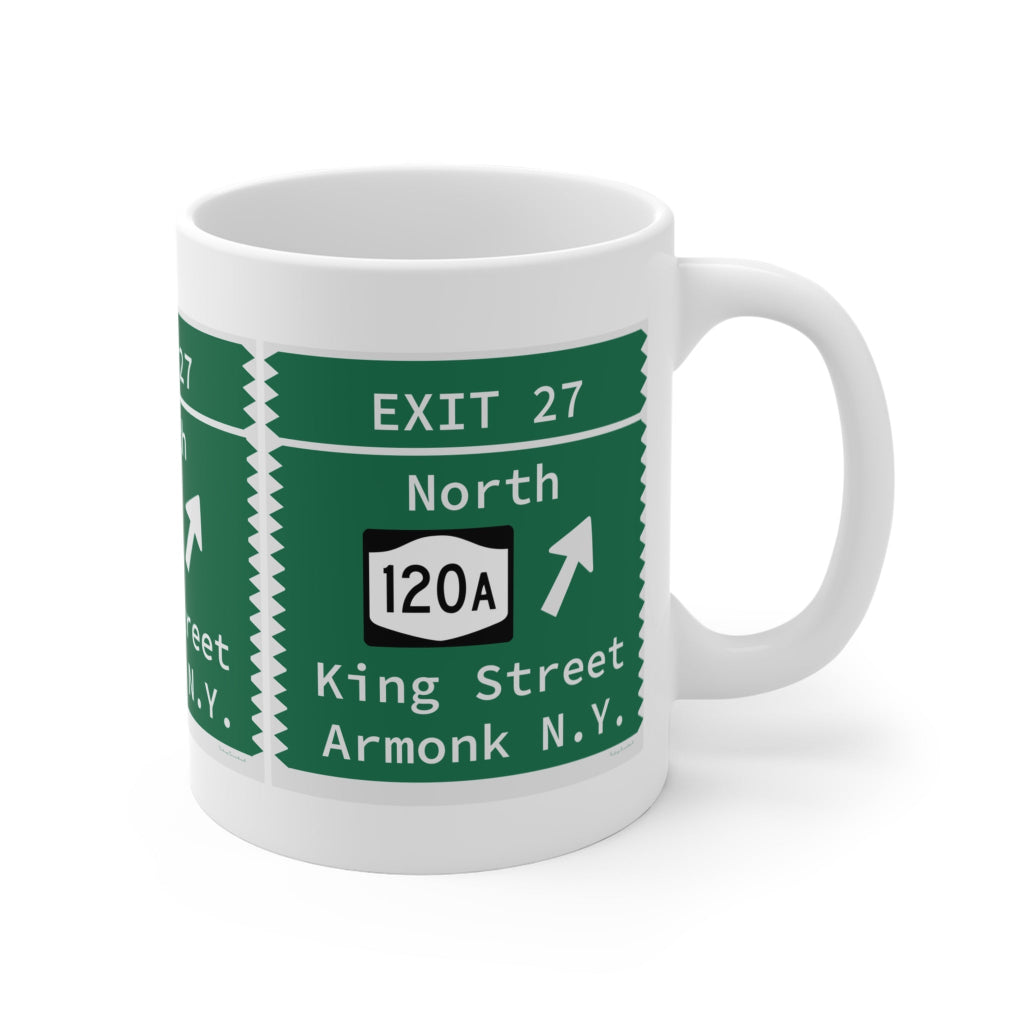 Merritt Parkway Exit 27 Mug - Greenwich Connecticut gifts and merch by Finding Connecticut 