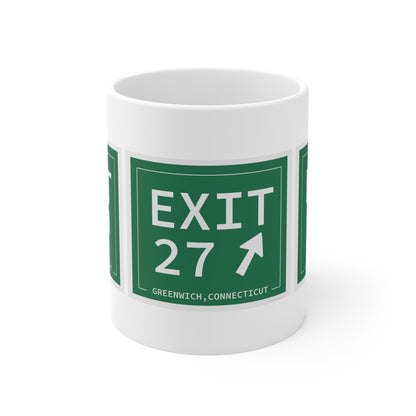 Merritt Parkway Exit 27 Mug - Greenwich Connecticut gifts and merch by Finding Connecticut 