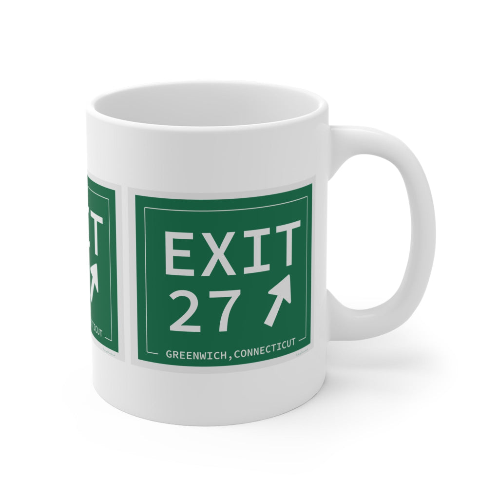 Merritt Parkway Exit 27 Mug - Greenwich Connecticut gifts and merch by Finding Connecticut 