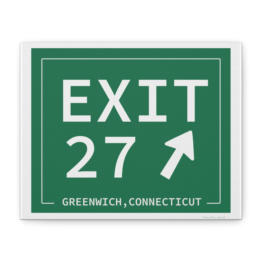 Merritt Parkway Exit 27 art decor - Greenwich Connecticut gifts and merch by Finding Connecticut 