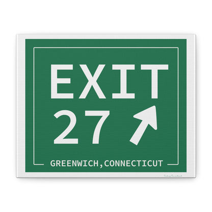 Merritt Parkway Exit 27 art decor - Greenwich Connecticut gifts and merch by Finding Connecticut 