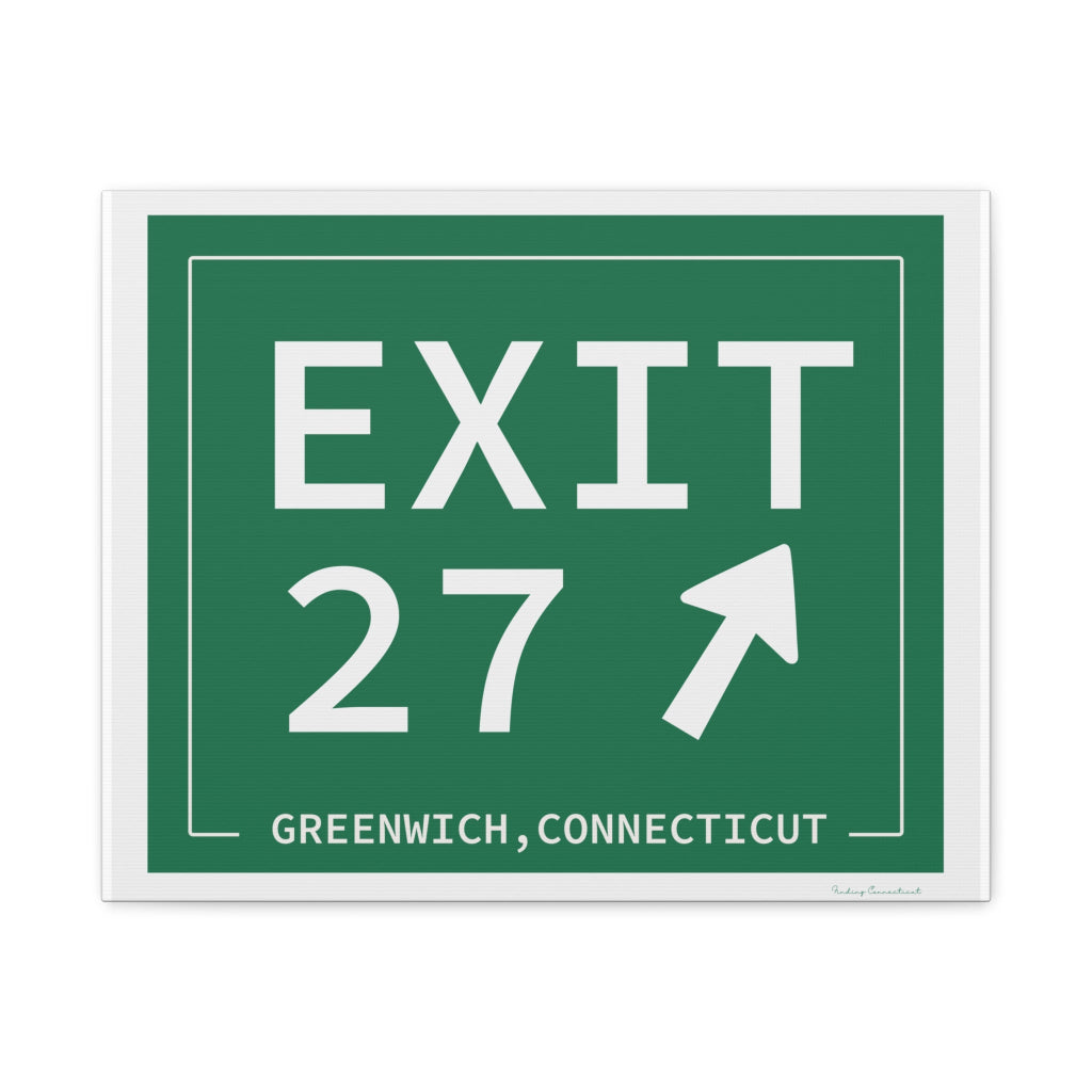 Merritt Parkway Exit 27 art decor - Greenwich Connecticut gifts and merch by Finding Connecticut 