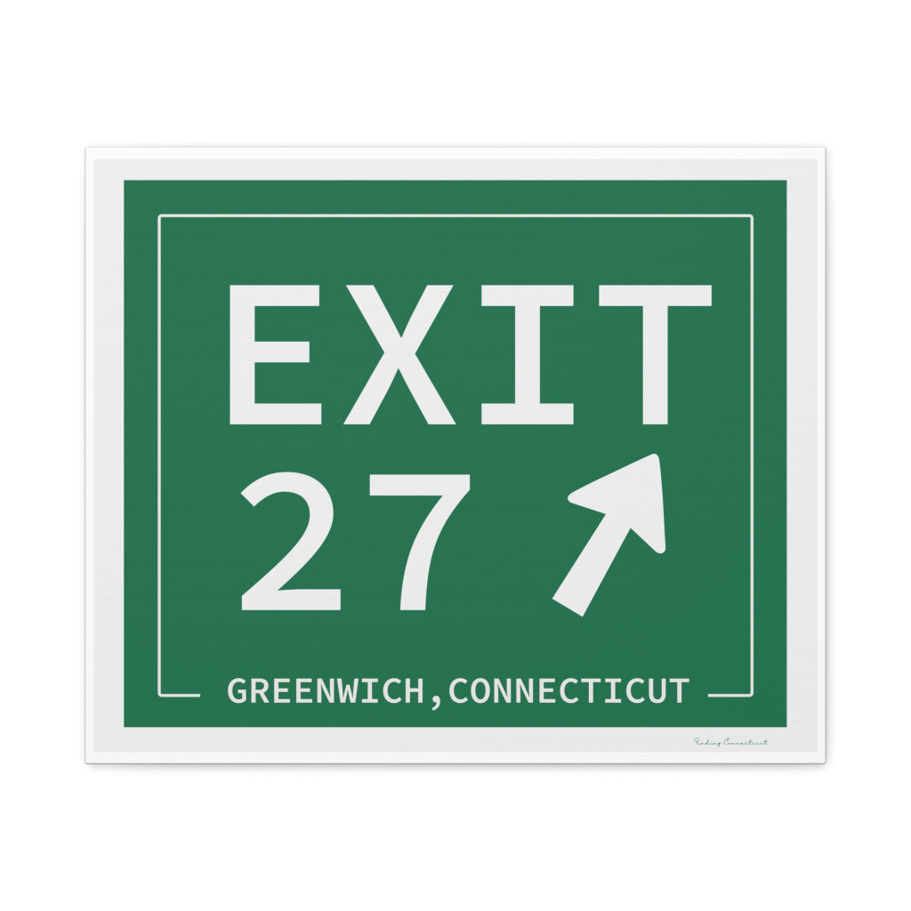Merritt Parkway Exit 27 art decor - Greenwich Connecticut gifts and merch by Finding Connecticut 