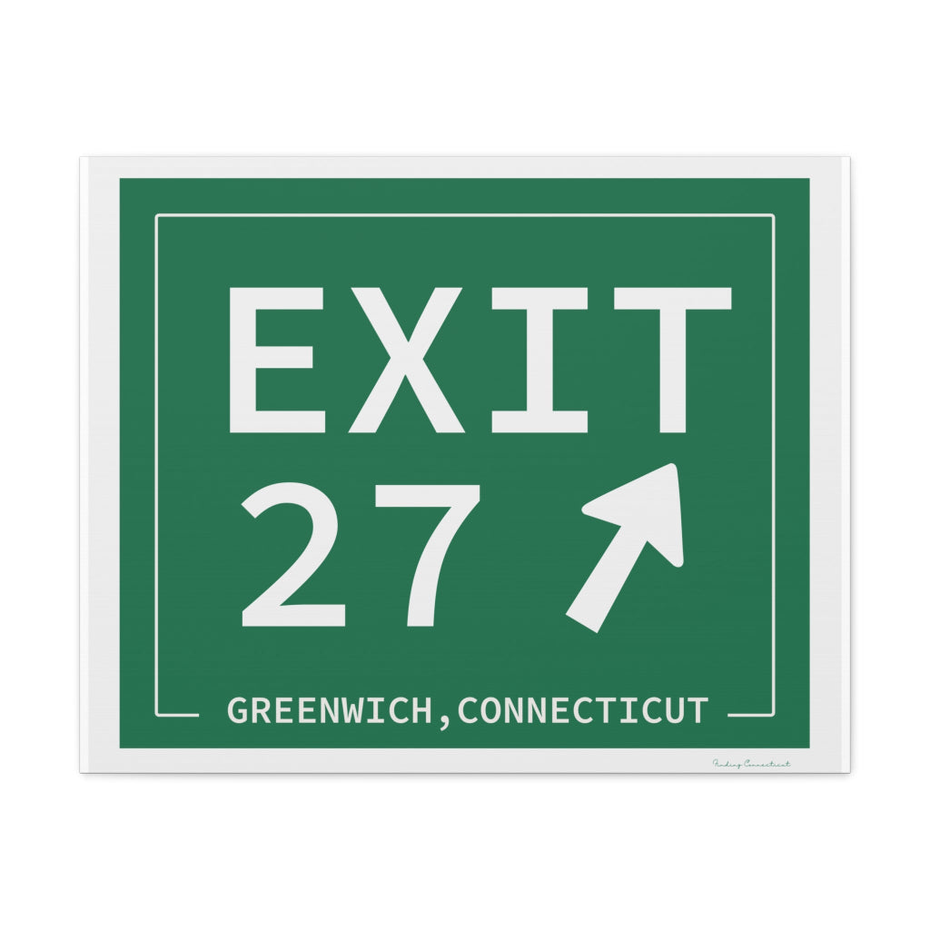 Merritt Parkway Exit 27 art decor - Greenwich Connecticut gifts and merch by Finding Connecticut 