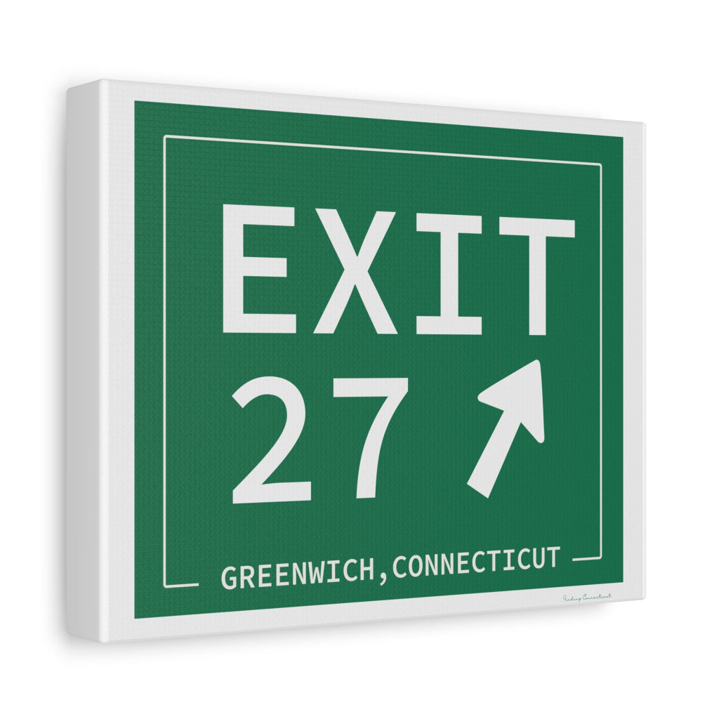 Merritt Parkway Exit 27 art decor - Greenwich Connecticut gifts and merch by Finding Connecticut 
