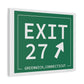 Merritt Parkway Exit 27 art decor - Greenwich Connecticut gifts and merch by Finding Connecticut 