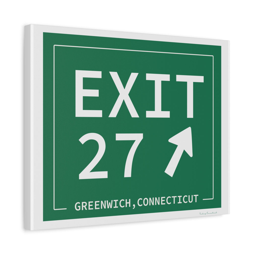 Merritt Parkway Exit 27 art decor - Greenwich Connecticut gifts and merch by Finding Connecticut 