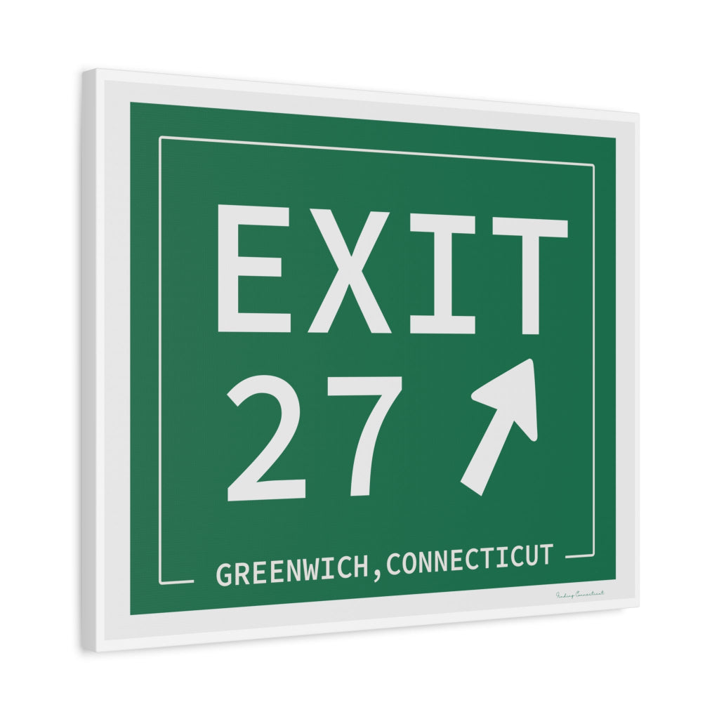 Merritt Parkway Exit 27 art decor - Greenwich Connecticut gifts and merch by Finding Connecticut 