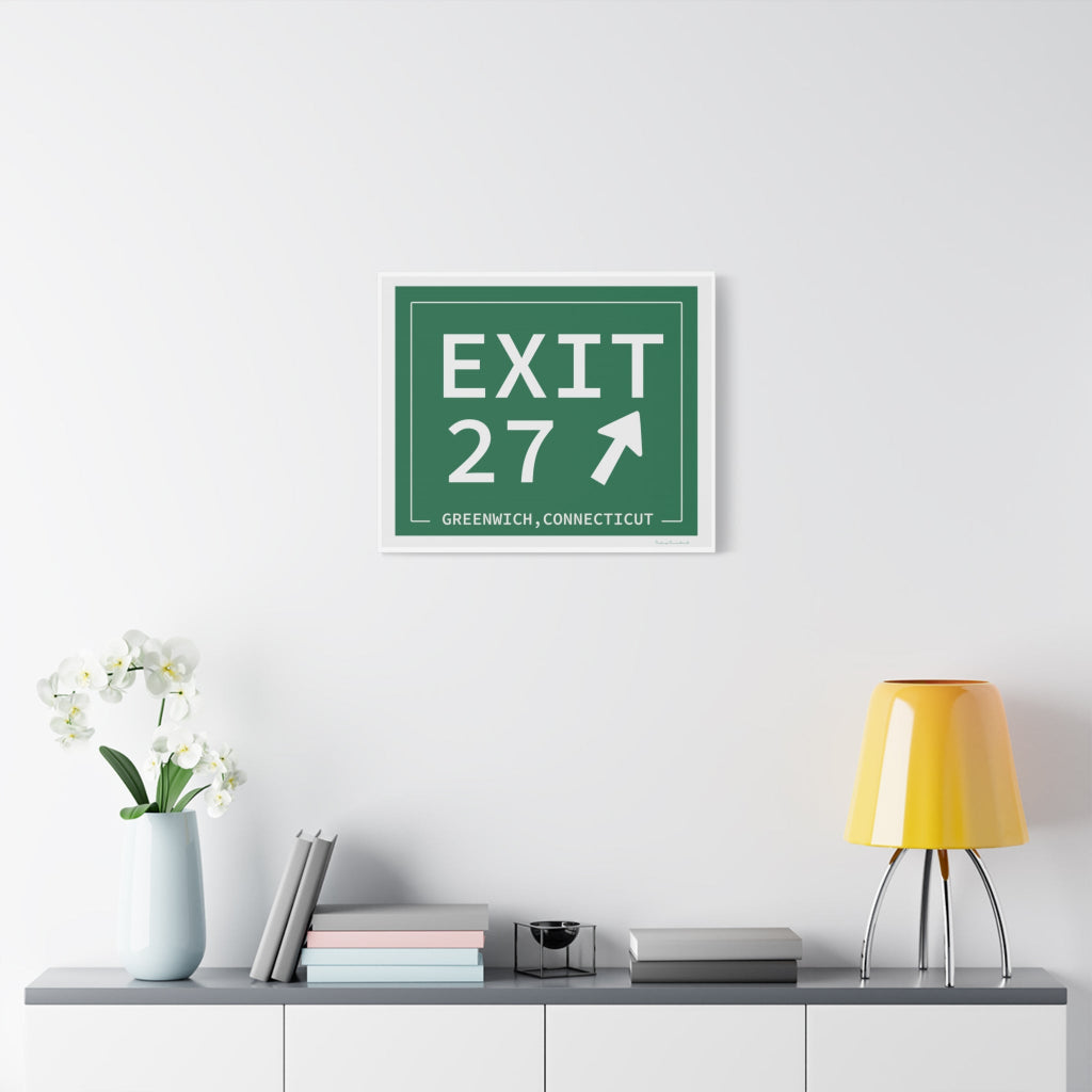 Merritt Parkway Exit 27 art decor - Greenwich Connecticut gifts and merch by Finding Connecticut 