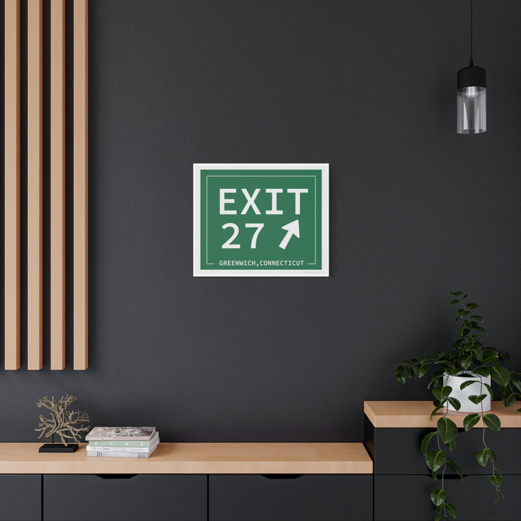 Merritt Parkway Exit 27 art decor - Greenwich Connecticut gifts and merch by Finding Connecticut 