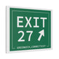 Merritt Parkway Exit 27 art decor - Greenwich Connecticut gifts and merch by Finding Connecticut 
