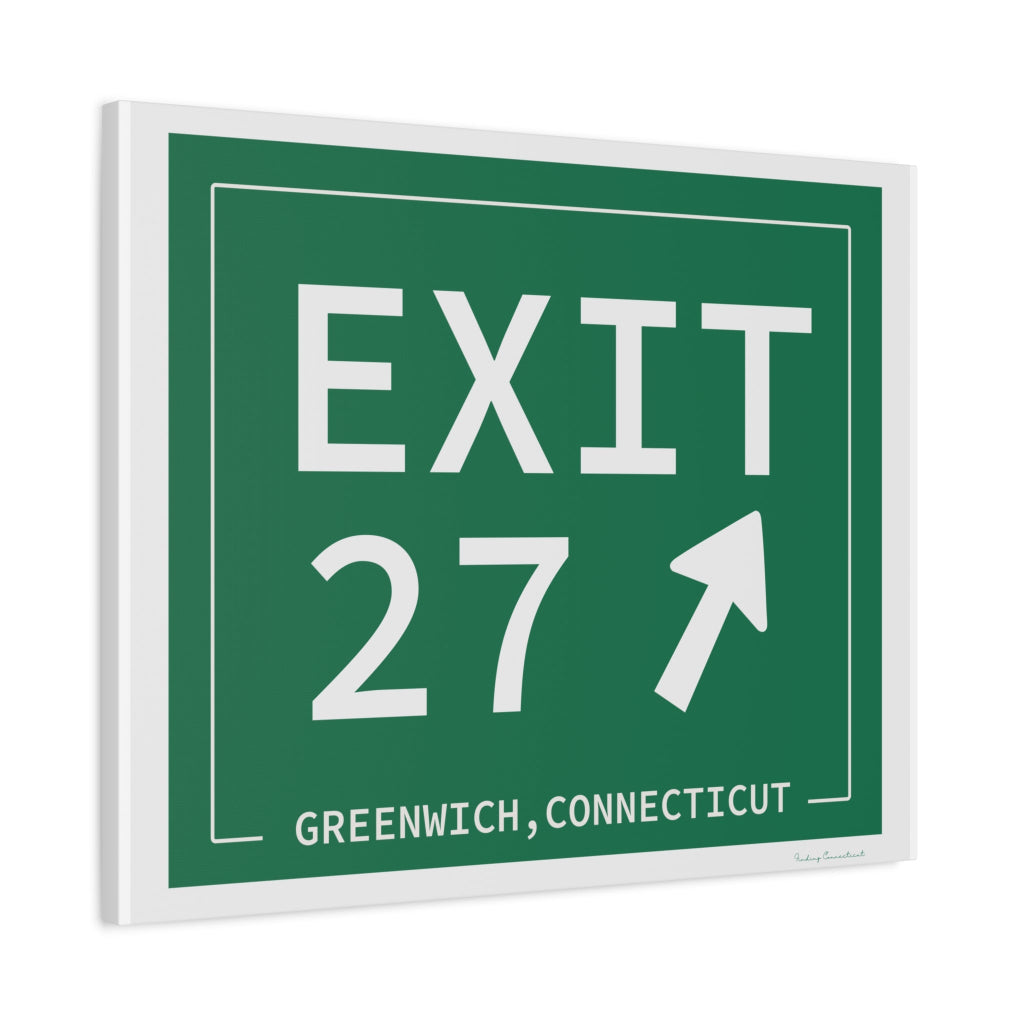 Merritt Parkway Exit 27 art decor - Greenwich Connecticut gifts and merch by Finding Connecticut 